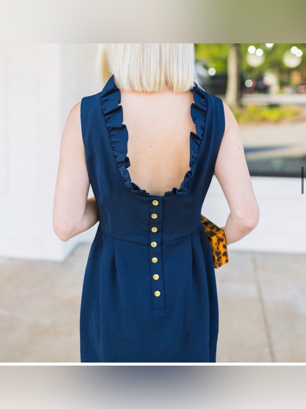 Camilyn Beth Go Go Dress Navy Ruffle Scoop Back Cocktail Dress 2 coastal - Picture 2 of 6